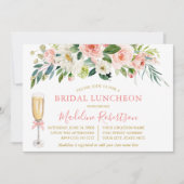 Waterverf Roze Witte Bloem Bruidslunch Goud Kaart (Voorkant)