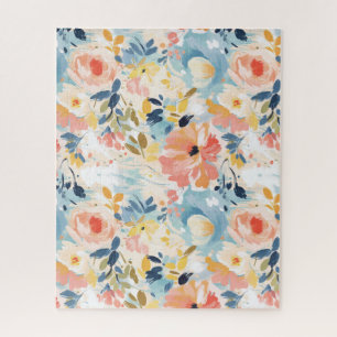 Waterverf Roze & witte Bloem Legpuzzel