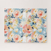 Waterverf Roze & witte Bloem Legpuzzel (Horizontaal)