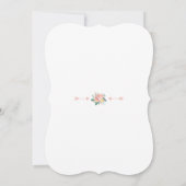 Waterverf Roze Witte Bloemen Groene Frame Doop Kaart (Achterkant)