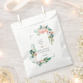 Waterverf Roze Witte Bloemen Groene Frame Trouwen Bedankzakje (Geknipt)