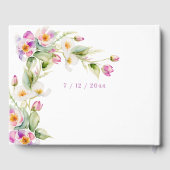 Waterverf Roze Witte Bloemen Sweet Sixteen Gastenboek (Achterkant)