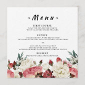 Waterverf Roze & Witte Bloementafel + Menu Kaart (Achterkant)