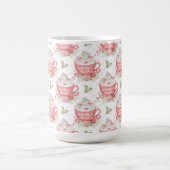 WATERVERF ROZE & WITTE CUPS MET SLAGROOM KOFFIEMOK (Center)