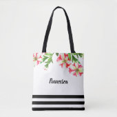 Waterverf roze witte petunia tote bag (Voorkant)