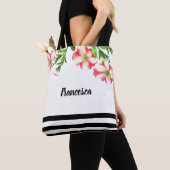 Waterverf roze witte petunia tote bag (Dichtbij)
