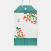 Waterverf Roze Witte Petunias Floral Moederdag Cadeaulabel (Achterkant)