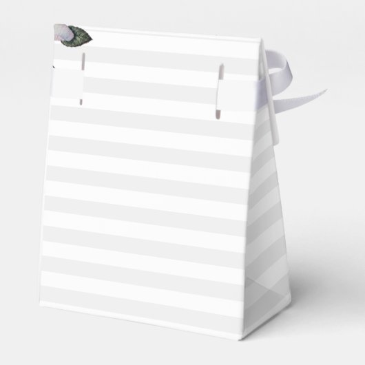 Waterverf roze witte rozen grijze strepen patroon bedankdoosjes (Achterkant)