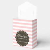 Waterverf roze witte rozen grijze strepen patroon bedankdoosjes (Geopend)