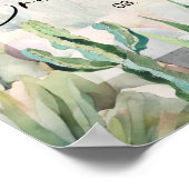 Waterverf Roze Woestijn Natuur Cactus Welkom Poster (Hoek)