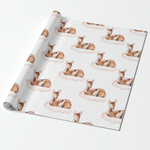 Waterverf Roze wolk Cadeaupapier