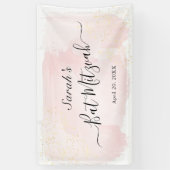 Waterverf Roze x Gold Bat Mitzvah Spandoek (Verticaal)