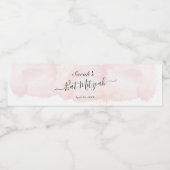 Waterverf Roze x Gold Bat Mitzvah Waterfles Etiket (Enkel label)