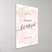 Waterverf Roze x Gold Bat Mitzvah Welkom Folie Afdrukken (Laagn)