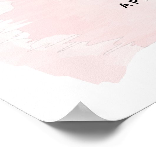 Waterverf Roze x Gold Bat Mitzvah Welkomstteken Poster (Hoek)