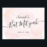 Waterverf Roze x Gold Bat Mitzvah Welkomstteken Poster<br><div class="desc">Dit poster met een welkomstvleermuis en een elegante vleermuis met mitzvah is voorzien van een witte achtergrond met een wazige roze penseelstreken in de waterverf en smeltkroes met gouden splatters. Pas het aan uw behoeften aan. Je kunt meer overeenkomende producten vinden in mijn winkel.</div>