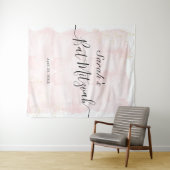 Waterverf Roze x Gouden Bat Mitzvah Welkom Wandkleed (In Situ (horizontaal))