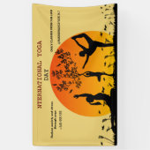 Waterverf roze Yoga Mediation instructeur healer Spandoek (Verticaal)