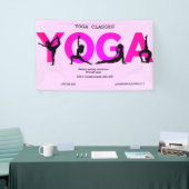 Waterverf roze Yoga Mediation instructeur healer Spandoek (Beurs)