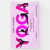 Waterverf roze Yoga Mediation instructeur healer Spandoek (Verticaal)