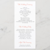 Waterverf Roze - Zee Blue Beach bruiloft programma Programmakaart (Achterkant)