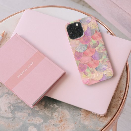 Waterverf Roze zeemeermin Schalen iPhone Case iPhone Hoesje
