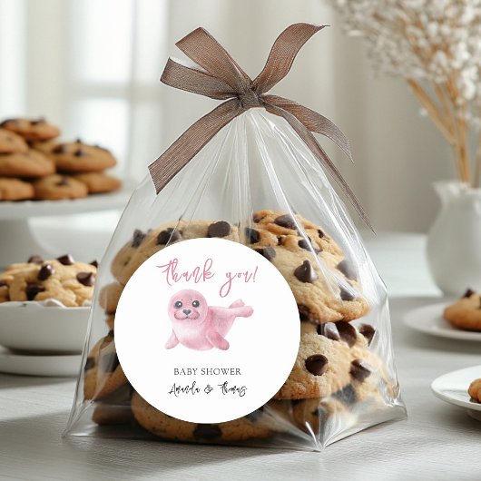 Waterverf Roze Zegel - Dank u