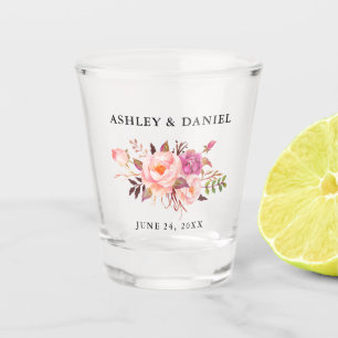 Waterverf Roze zegels Shot Glas