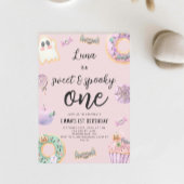 Waterverf Roze Zoete en Spooky Verjaardag Kaart