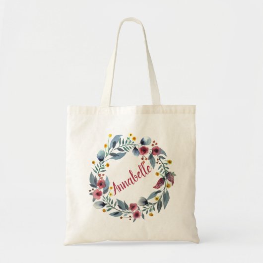 Waterverf roze zomer woede personaliseren tote bag (Voorkant)