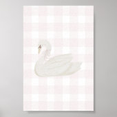 Waterverf  roze zwaan poster (Voorkant)