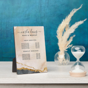 Waterverf Roze Zwart Goud Salon Prijs Menu Bord Fotoplaat