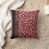 Waterverf Roze Zwart Leopard Print Patroon Decor Kussen (Deken)