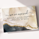 Waterverf roze zwarte goudaankondiging aankondigingskaart