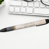 Waterverf Roze zwarte gouden marmer-Script Salon Zwarte Inkt Pen
