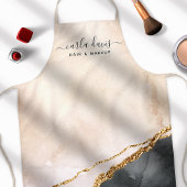 Waterverf roze zwarte goudmarmer schort