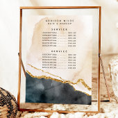 Waterverf Roze zwarte goudprijs Menu