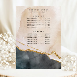 Waterverf Roze zwarte goudprijs Menu