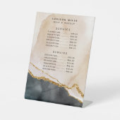 Waterverf Roze zwarte goudprijs Reclamebord Met Voetstuk (Voorkant)