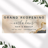 Waterverf Roze zwarte goudzout Heropening Spandoek