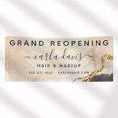 Waterverf Roze zwarte goudzout Heropening Spandoek