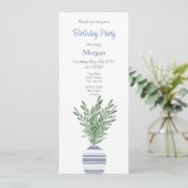 Waterverf Rozemarijn & Blauw Gestreepte Vaas Uitno Kaart (Staand voorkant)