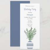 Waterverf Rozemarijn & Blauw Gestreepte Vaas Uitno Kaart (Voorkant / Achterkant)