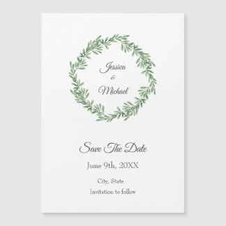 Waterverf Rozemarijn krans opslaan de datum Magnetische Uitnodiging