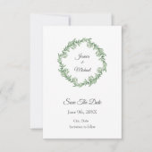 Waterverf Rozemarijn krans opslaan de datum Save The Date (Voorkant)