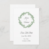 Waterverf Rozemarijn krans opslaan de datum Save The Date (Voorkant / Achterkant)