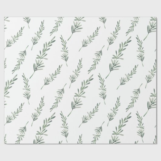 Waterverf Rozemarijn Patroon Wrapping Papier (Vlak)