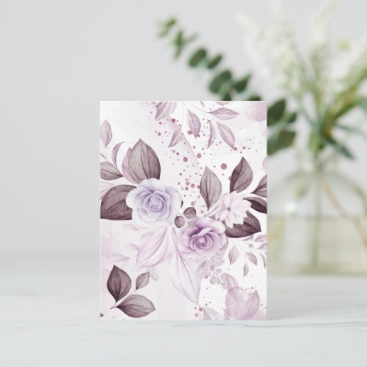 WATERVERF ROZEN 2 BRIEFKAART (Staand voorkant)