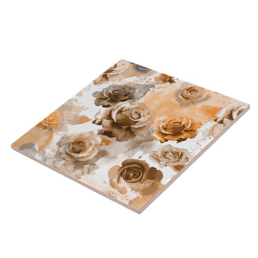 WATERVERF ROZEN 2 TEGELTJE (Zijkant)