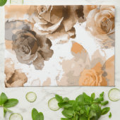 WATERVERF ROZEN 2 THEEDOEK (Gevouwen)